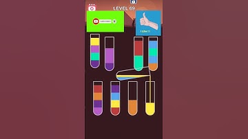 water sort puzzle game by short Tricks |level 69| #shorts #waterpuzzlegame @ShortTricks660