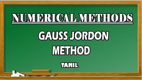 Gauss Jordan Method in Tamil | Direct Method | Numerical Methods | Maths Board Tamil