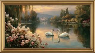 Frame TV Art | Romantic Swan Oil Painting | Vintage Wall Art screenshot 5
