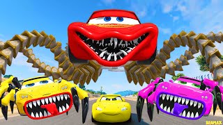 Epic Escape From The Lightning Mcqueen Bot Spider Eater Car Crab Eater Mcqueen Vs Mcqueen