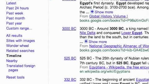 Google Timeline Search