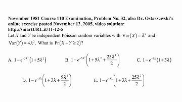 Exam P exercise for January 21, 2017