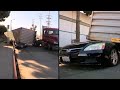 Shipping Container Falls Off Truck and Flattens Car