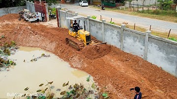 New Project Mini Dozer Kumat’su Work Fast Pushing Clearing The Soil And Dump Truck 5 Ton Unloading