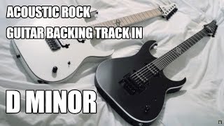 Video thumbnail of "Acoustic Rock Guitar Backing Track In D Minor"