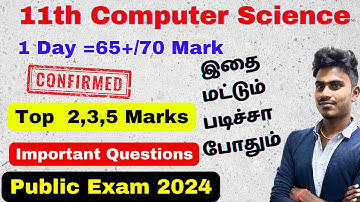 11th computer science public important questions 2024 | 11th Computer Science Important Questions