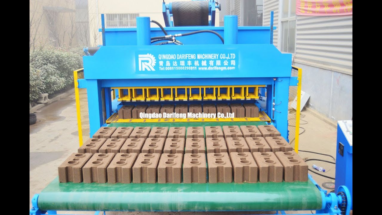 DF10 10 automatic interlocking clay brick machine production line - YouTube