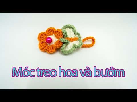 Видео: Làm móc treo chìa khóa hình bông hoa và con bướm bằng len | Hoai An Design