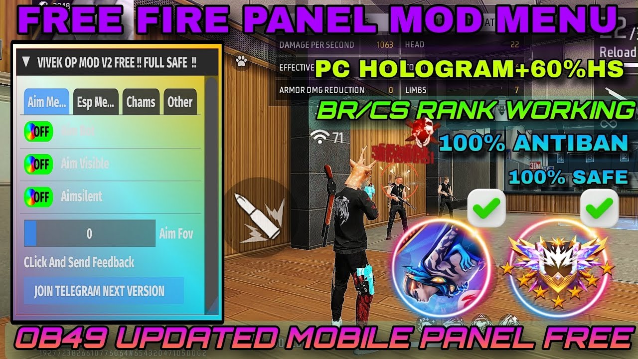 Free fire max mod menu me Facebook ID and Google