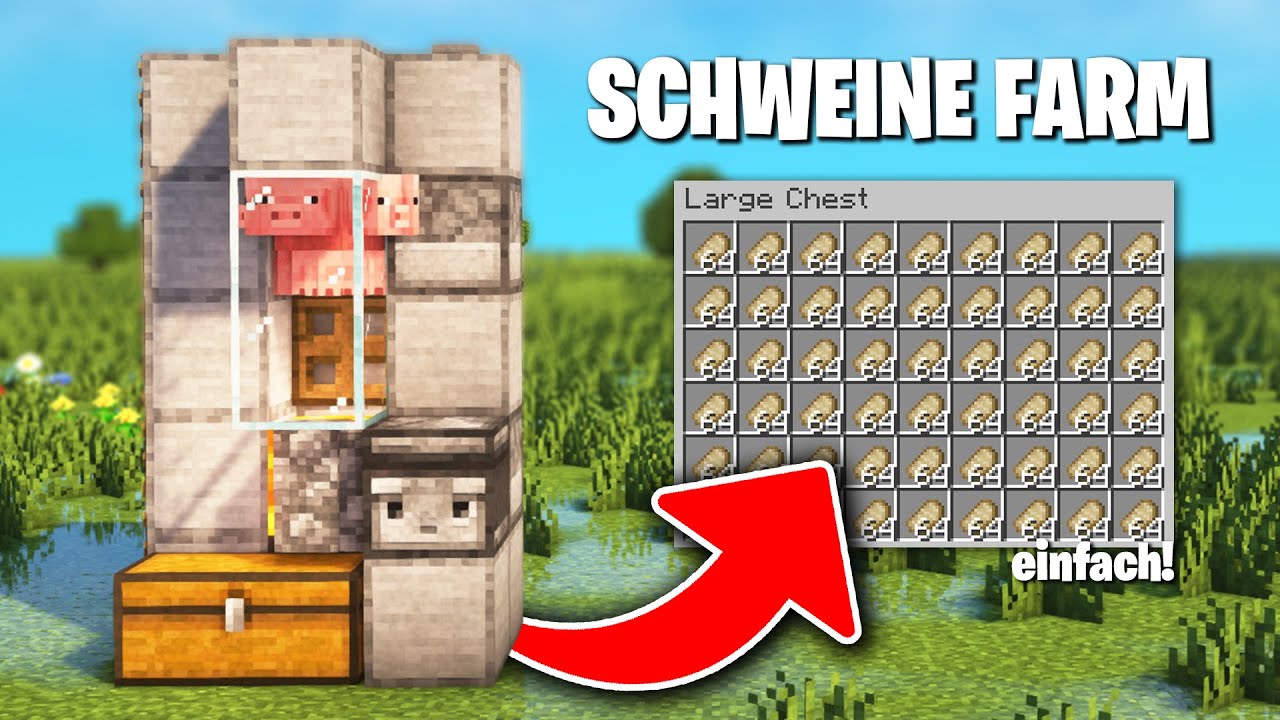 Minecraft: Einfachste Automatische Schweine Farm - Tutorial 1.21+ (Java & Bedrock)