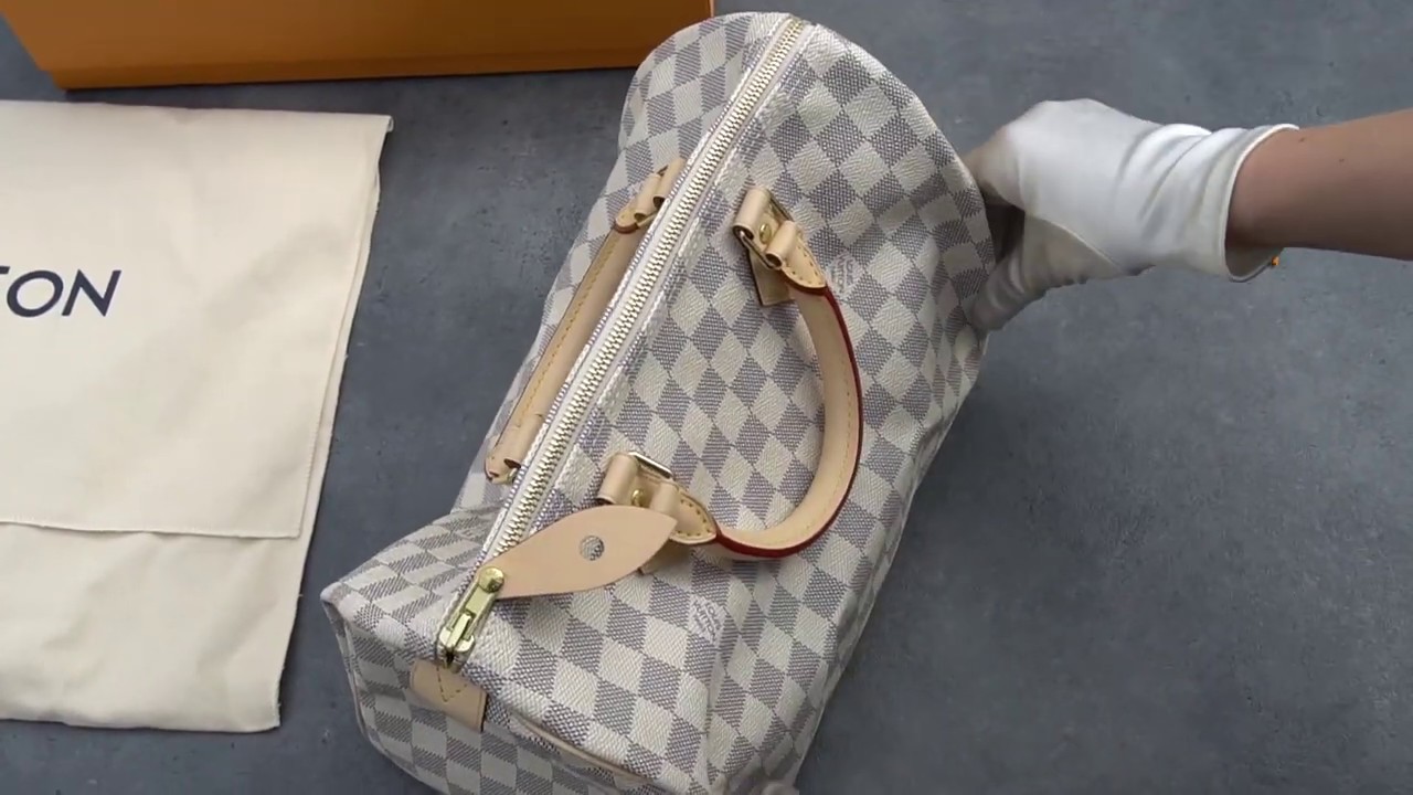 Louis Vuitton, Bags, Louis Vuitton Damier Azur Canvas Speedy 3 Bag 7lv80k
