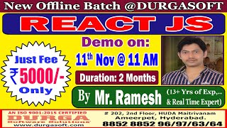 REACT JS Offline Training @ DURGASOFT screenshot 5