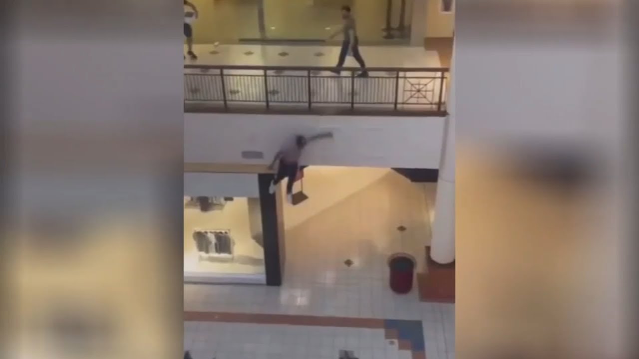 Alleged mall robber suffers broken pelvis, tailbone after leaping from second floor
