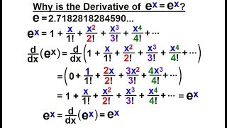 Calculus 1: Ch 5.1 Derivative of e^x and lnx (7 of 24) Why is the Derivative of e^x  e^x