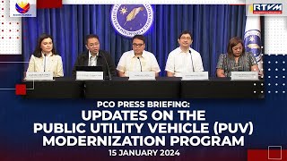PCO Press Briefing with LTFRB 01/15/2024