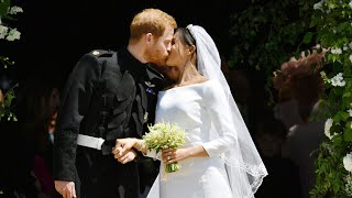 Harry and Meghan's first kiss as husband and wife