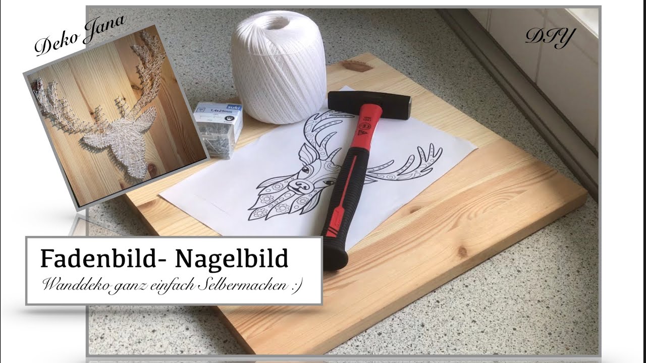 DIY: 3D Rentier Fadenbild, String-Art-Fadenkunst, Wohn.- und Deko Idee , (How to) / Deko Jana