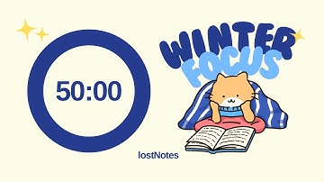 STUDY WITH ME 4x50 min Winter Focus Pomodoro timer ⋆⁺❅ | Cozy Winter [perfect for study & working]