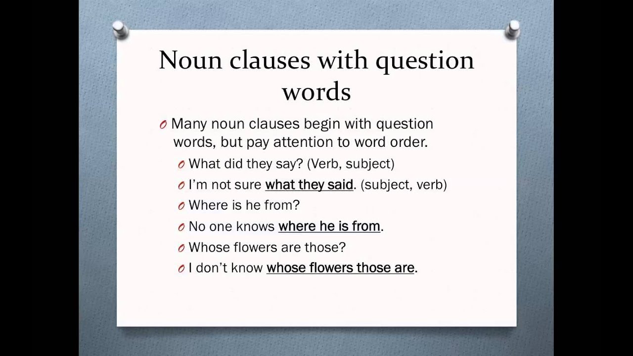 Noun clauses - YouTube