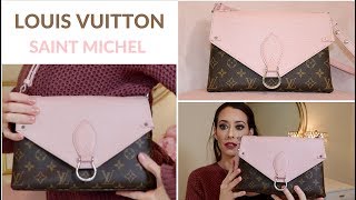 Louis Vuitton Handbag Saint Michel Pink Brown Rose Ballerina Monogram Epi M44033 Leather CA3197 Louis Vuitton LV Bag Flap 2Way