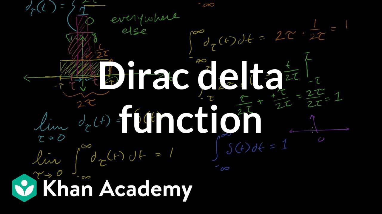 Dirac Delta Function Video Khan Academy