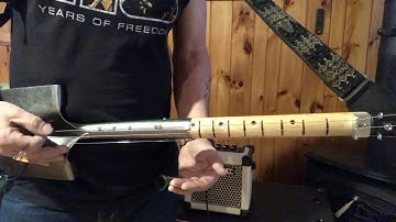 Bad to the bone easy beginner slide  lesson for 3 string  shovel guitar