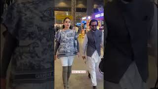 Saif Ali Khan With Daughter Sara Ali Khan Spotted At Airport