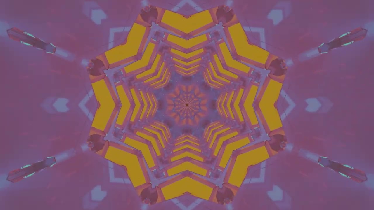 10 hours kaleidoscope neon tunnel purple golden geometric 4k uhd 60fps screensaver windows 10