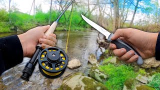 Catching and Cooking FOOD for my GIRLFRIEND!! (Trout Fishing)