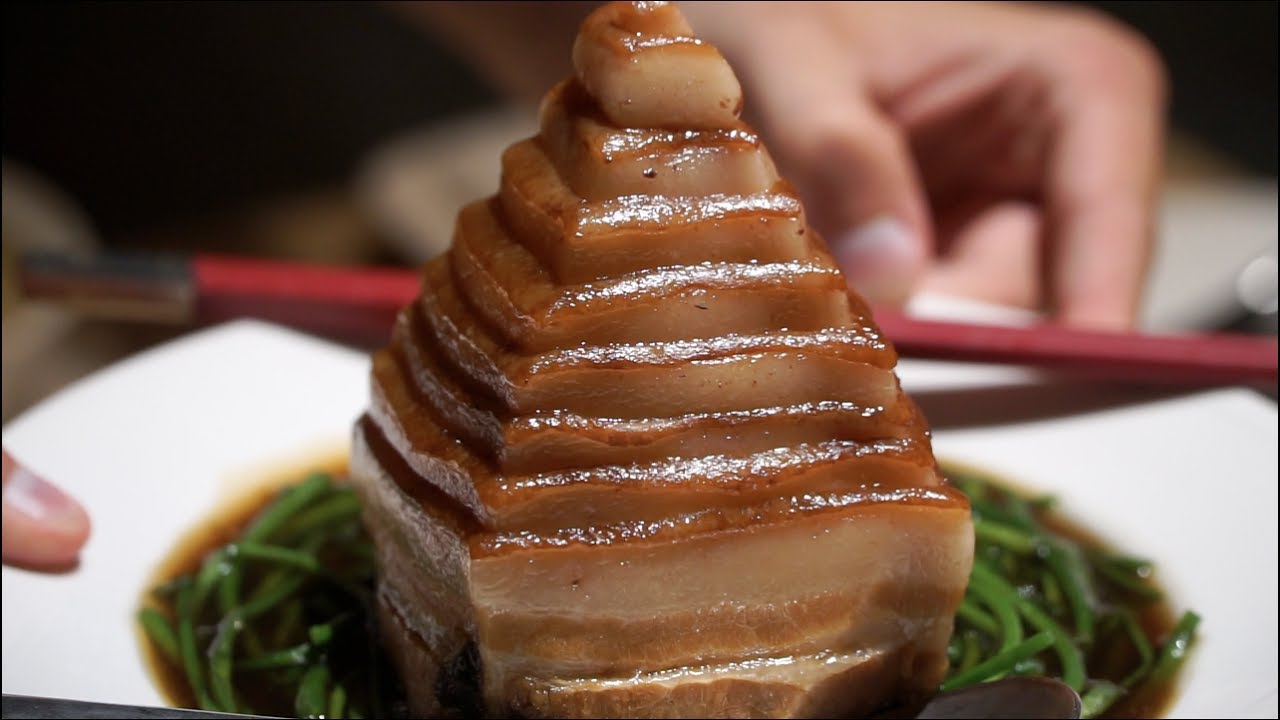 PORK BELLY PYRAMID 5 Star Shanghai Food LUXURY Fine Dining at Shangrila ,Taiwan (1/2) YouTube