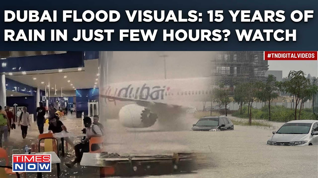 Dubai Flood Visuals Red Alert Airport Chaos Planes Swim Highways Shut Heaviest Rain Since 1999