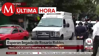 Rosario Robles llega a reclusorio Sur para audiencia