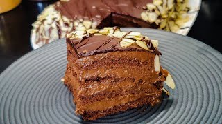 كيكة الشوكولا ، قاطو الشوكلاطة بالكريم موسلين cake aux chocolat à la crème mousseline