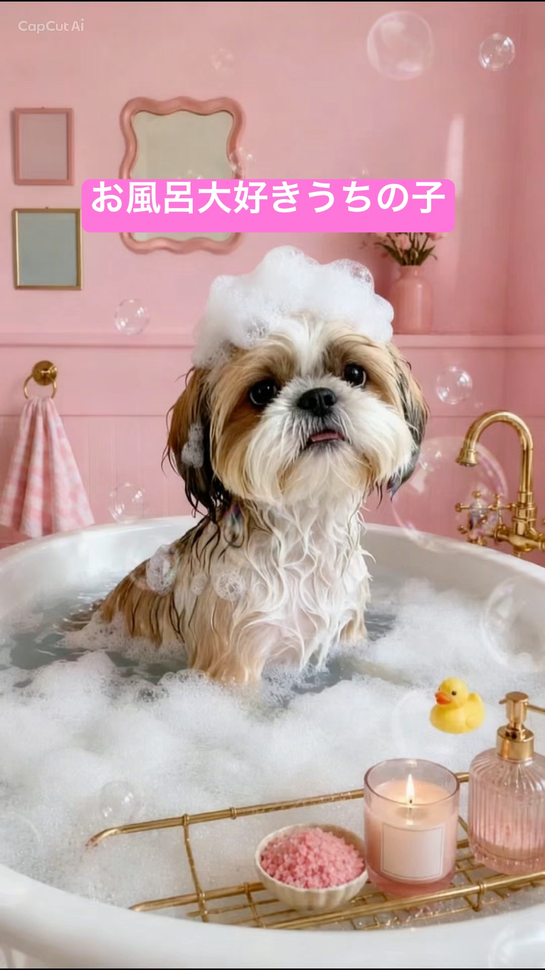 シーズー】お風呂🛁極楽すぎて動けないちくわ😅#shorts #shortdog
