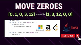 Frequently Asked Java Program # 4 - Move Zeroes |  Leetcode 283 | Java Solution