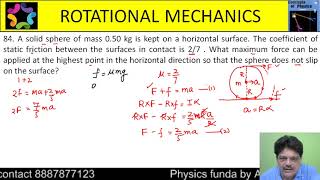 A solid sphere of mass 0.50 kg is kept on a horizontal surface. The coefficient of static friction