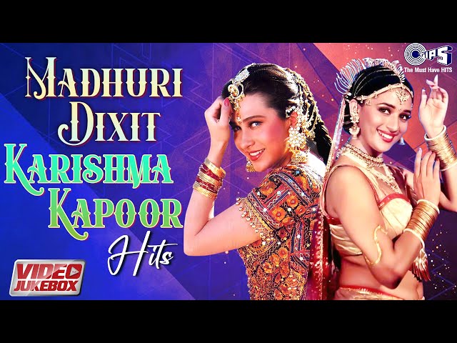 Madhuri Dixit & Karishma Kapoor Dance Hits | 90s Bollywood Hit Songs | Video Jukebox | Love Songs class=