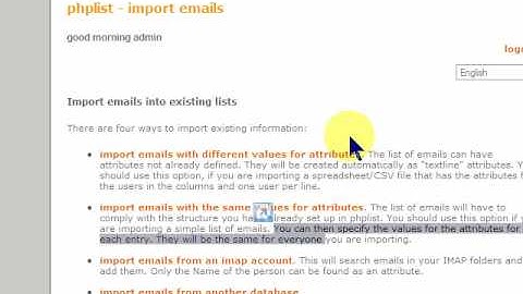 PHPList - How to Import a mailing List