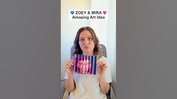 Zoey & Mira 💙🩷 KPOP DEMON HUNTERS Stunning DIY Drawing Idea ✂️✨ #art #diy #craft