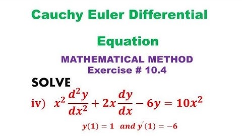 Cauchy Euler equation, solve x^2y
