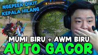 GURU PAKE SKIN MUMI BIRU + AWM BIRU! AIM AUTO GACOR MUSUH NGEPEEK DIKIT KEPALA HILANG! | RICS PUBGM