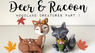 Deer Tutorial | Racoon Tutorial | Woodland Creatures Fondant Deer & Racoon | Autumn/Fall Cake |