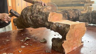 Turn Uniquely Shaped Logs Into Extreme Impressive Table / Excellent Solid Wood Design And Processing
