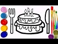 Bolalar uchun to'rt rasmini chizish | Рисунок торта для детей | Drawing a cake for kids