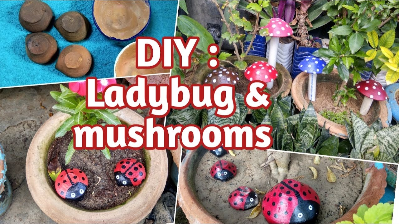 DIY : Best out of waste || How to make Ladybug & Mushrooms with waste ...