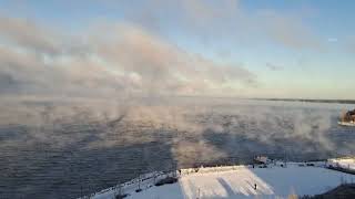 Sea Smoke above Näsijärvi at -15°C.