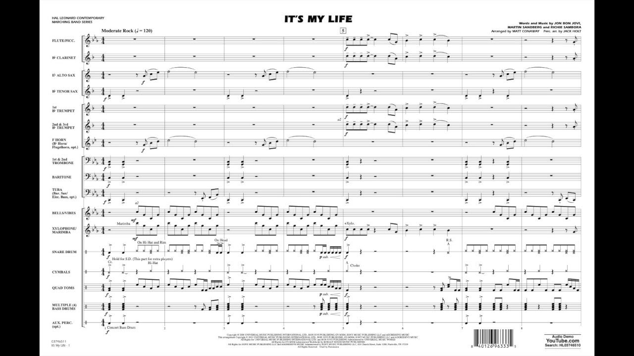 It's My Life arranged by Matt Conaway