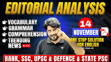 Editorial Analysis | 14 Nov 2025 | Hindu Editorial Vocab, Grammar, Comprehension | Vishal Parihar