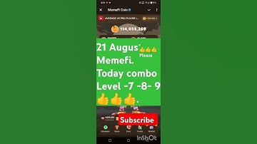 MemeFi Daily Combo for all level || 21 August 2024 MemeFi Secret Tap Combo to earn 4,000,000 coins