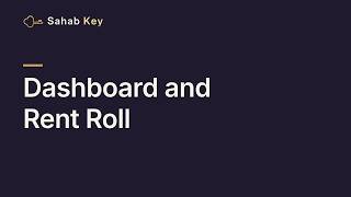 Sahab Key Demo Dashboard Rent Roll and Tenant Ledger